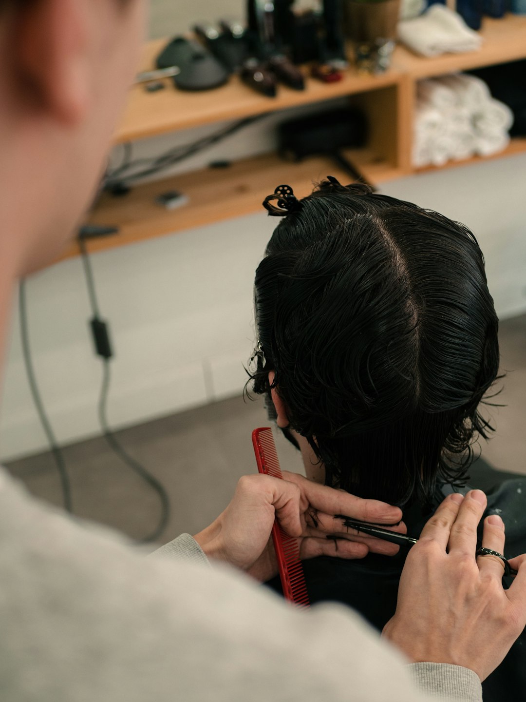 Professional stylist at work